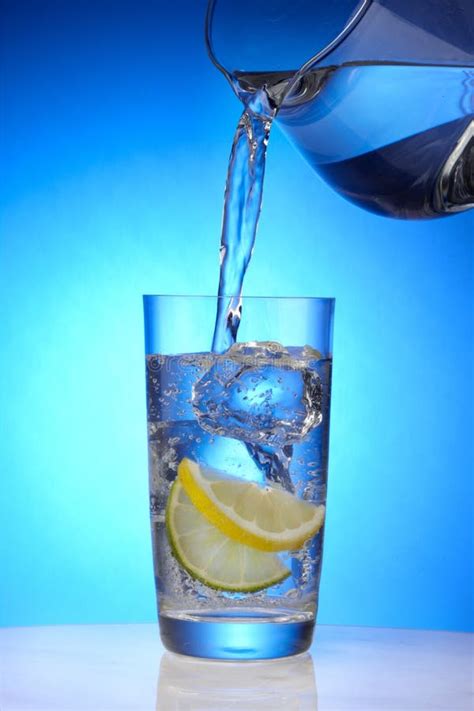 Refreshing Glass Of Water Stock Image Image Of Blue 10524081