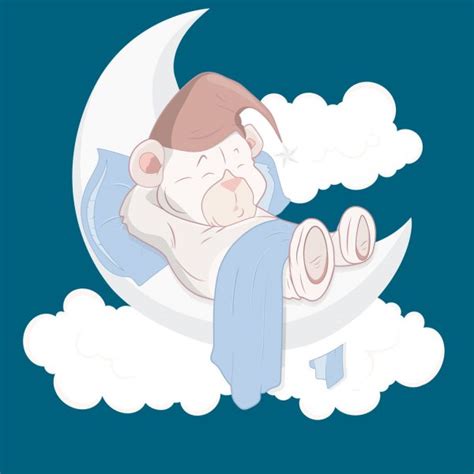 Teddy Bear Sleeping On Moon Cartoon Vector — Stock Vector © Baavli