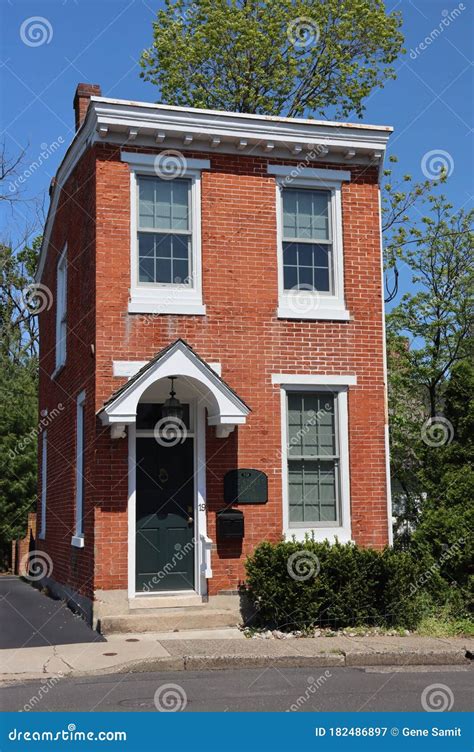 This Small Brick House Is At The End Of The Street Stock Image Image