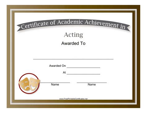 Acting Academic Achievement Certificate Template Download Printable Pdf