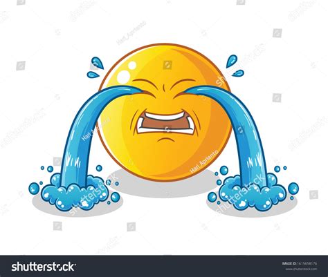 Emoticon Emoji Crying Lots Tears Cartoon Stock Vector Royalty Free