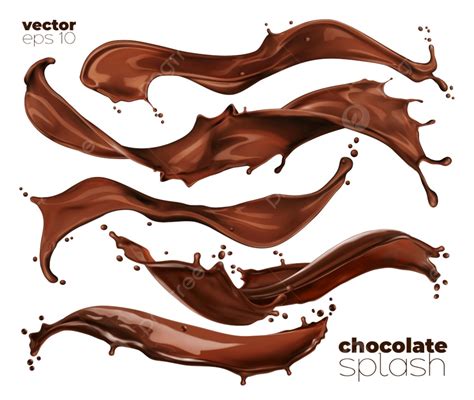 Gambar Percikan Gelombang Coklat Dan Susu Coklat Berputar Biji Cokelat Memerciki Png Dan