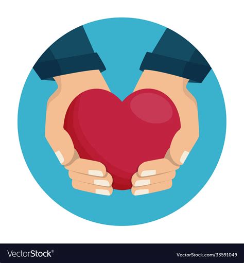 hands holding heart icon royalty free vector image