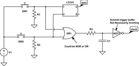 Digital Logic 2 Momentary Button Into 1 Persistence Output With Clk