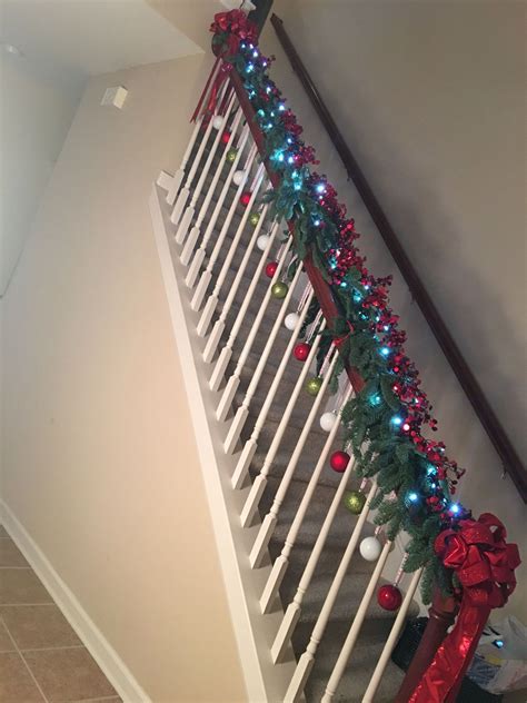 20 Cozy Diy Hang Ornaments Stair Railing Ideas For Christmas Decor
