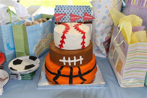 It's a fun party scheme for all guests and nothing represents the future of grass stains and touch football in the backyard better. Stitching It Up: Sports Co-Ed Baby Shower BBQ