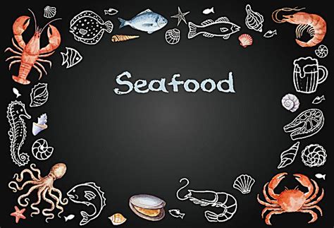 Fresh Seafood Poster Background Material | Seafood, Food background