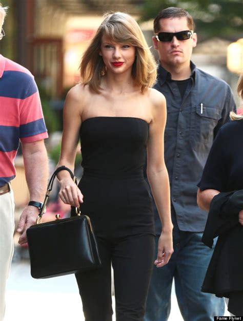 Taylor Swifts Strapless Top And Stilettos Make For A Sultry Afternoon Look Huffpost