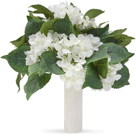 12 pack white silk artificial hydrangea fake flowers for floral wedding decorations walmart