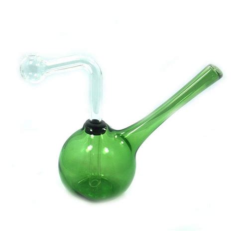 Glass Green Color Oil Burner Bubbler Pipe For Oil Wax Thick Heavy Glass With Carry Case And