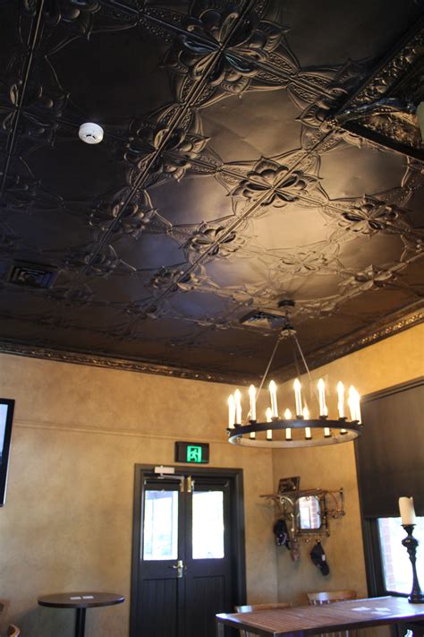 Pressed Tin Ceiling Add Drama By Painting Panels A Dark Colour These Beautiful Carrington