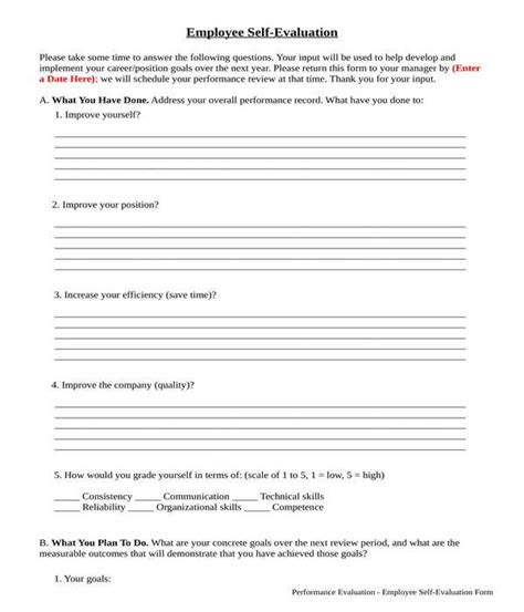 The theory posits that two people in a relationship each aim to keep themselves feeling good psychologically through a comparison process. FREE 6+ Employee Self-Evaluation Forms in PDF | MS Word ...