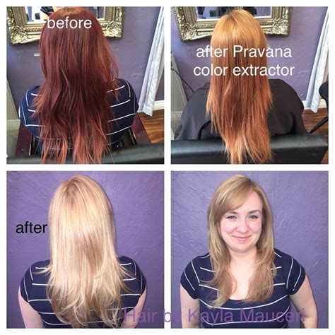 Color Correction From Red To Blonde Red Hair Gloss Pravana Color Extractor Color Correction