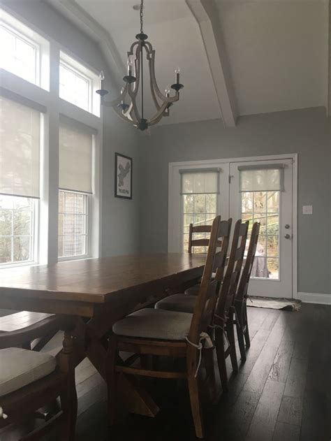 Sherwin Williams Functional Gray 7024 Grey Dining Room Paint