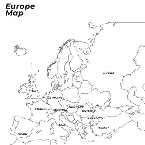 20 Best Black And White Printable Europe Map Pdf For Free At Printablee