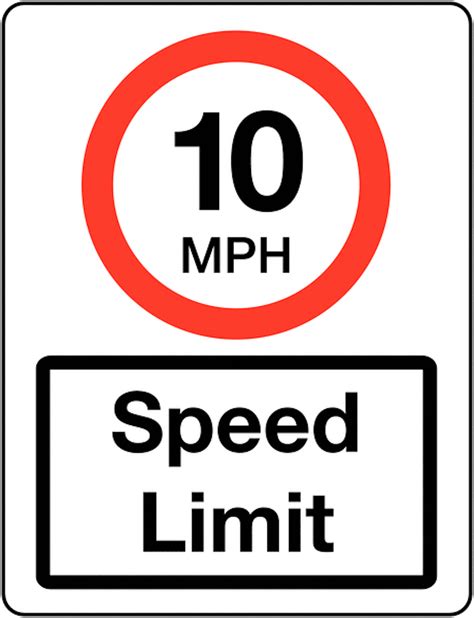 10mph Speed Limit Class 1 Reflective Traffic Sign