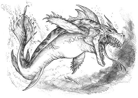 Feel free to print and color from the best 40+ sea serpent coloring pages at getcolorings.com. Demonic Monster Fish Coloring Pages | Color Luna