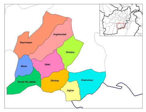 Afghanistan district vulnerability mapping combined 4 indicators. District d'Afghanistan