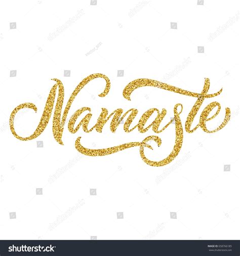 Namaste Indian Greeting Hand Drawn Lettering Stock Vector Royalty Free