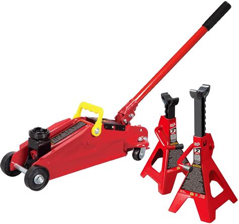 Big Red Torin Hydraulic Trolley Floor Jack Combo With Jack Stands Ton Capacity T