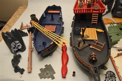 Vintage Playmobil Pirate Ship Parts And More 4184403187