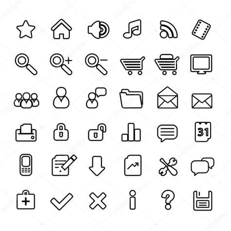 Simple Black And White Web Icons Stock Vector Image By ©radoma 11228101