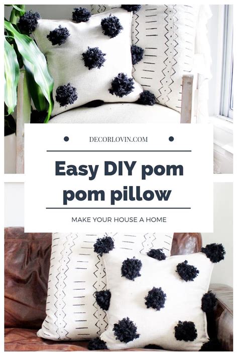 Easy Diy Pom Pom Pillow Diy Home Decor On A Budget Funky Home Decor