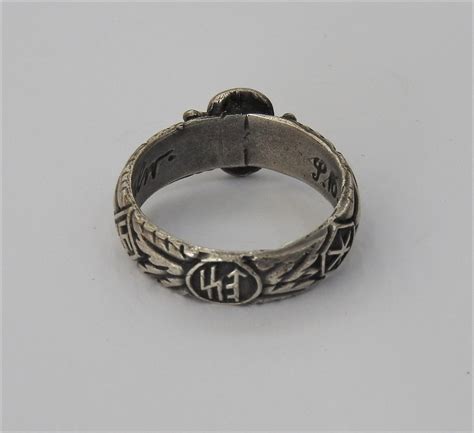 Lot An Ss Totenkopf Ring With Inscription