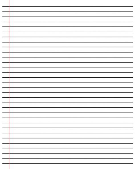 Free Printable Blank Lined Paper Template In Pdf Word Notebook Paper Template For Word