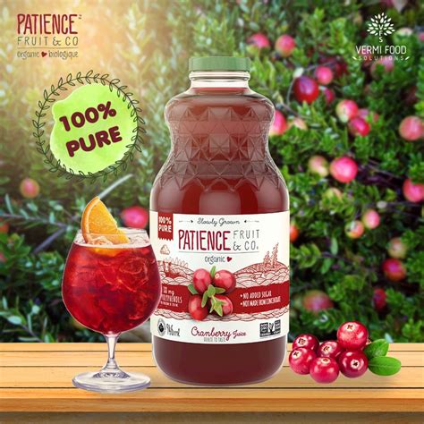 Patience Fruit And Co Pure Organic Cranberry Juice Natural 946ml