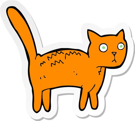 Sticker Of A Cartoon Frightened Cat 素材 Canva可画