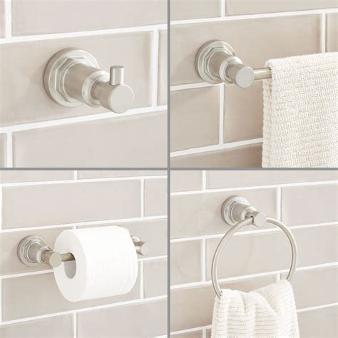 When you buy a restoration 4 piece bathroom hardware set online from birch lane, we make it as easy as possible for you to find out when your product will be delivered. Signature Hardware Greyfield 4-Piece Bathroom Accessory ...