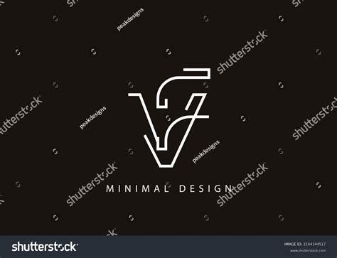 Alphabet Letter Vf Logo Design Line Stock Vector Royalty Free