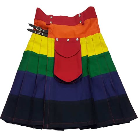Lgb Gay Pride Rainbow Kilt For Men Utility Kilts Fashion Scottish