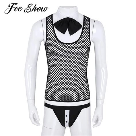 Gay Mens Butler Waiter Tuxedo Lingerie Suit Cosplay Costumes See