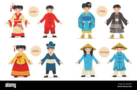 traditional asian couples set stock vector image and art alamy
