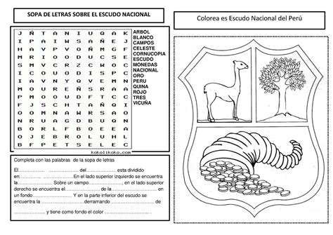 Simbolos Patrios Del Peru Para Colorear Kulturaupice