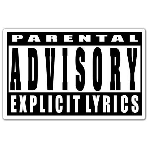 Sticker Parental Advisory Explicit Lyrics