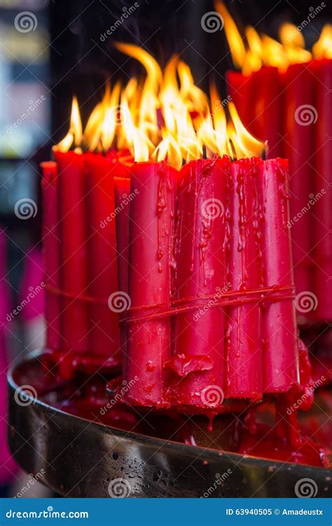 Candles Burning In The Place Of Worship Stock Image Image Of Burn