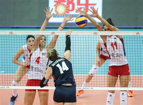 June 30 2018 - USA record a straight sets victory over Serbia to top