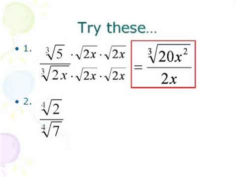 Follow these steps which will help you to use the calculator. Algebra 2 Simplifying Radical Expressions - Fractions ...