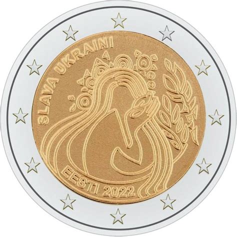 2 Euro Coin Slava Ukraini Estonia 2022