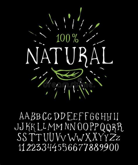 Organic Handwritten Font Natural Stock Vector Illustration Of Food