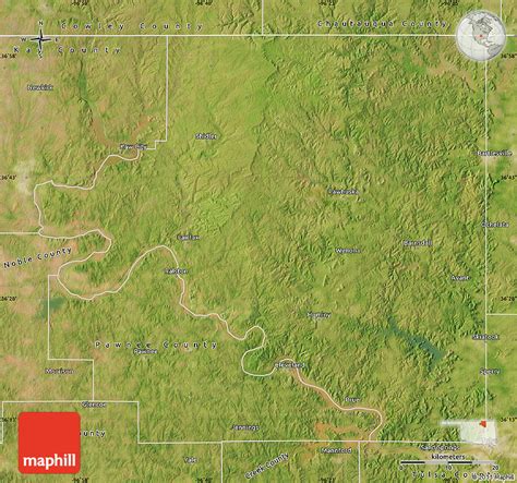 Satellite Map Of Osage County