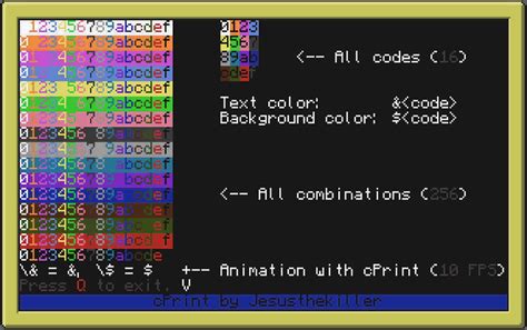 Cprint Color Codes Computercraft Programmable Computers For