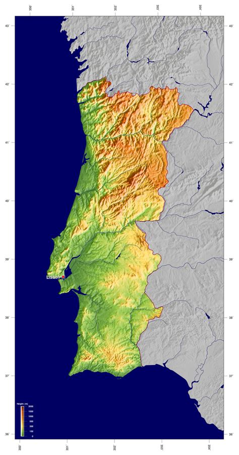 Detailed physical map of Portugal | Portugal | Europe ...