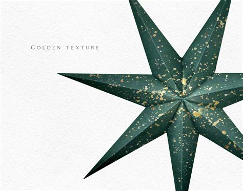 Watercolor Christmas Stars Gold Green Red Christmas Decor Digital By
