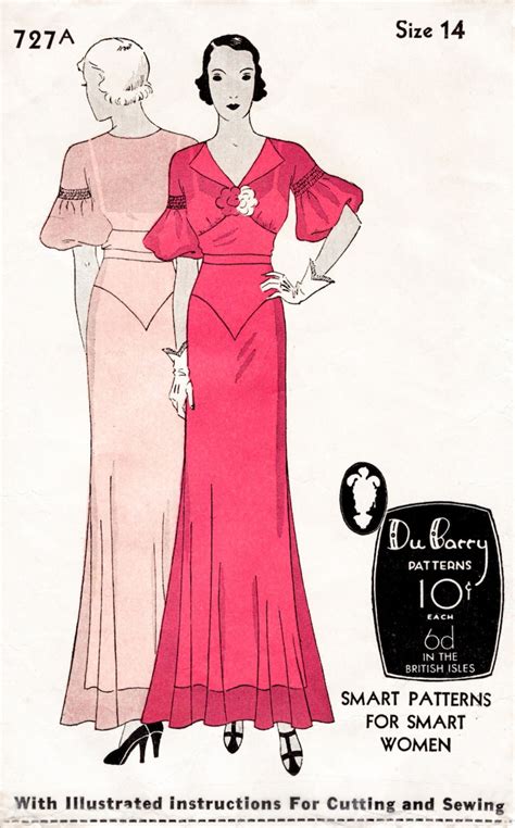 Vintage Sewing Pattern 1930s 30s Vintage Evening Gown Sewing Etsy