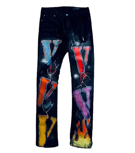 Vlone Light Sutfin V Printed Black Pants Limited Collection Vlone Llc