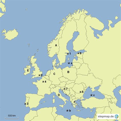 Europa Länder Städte beschriften von sanderalala Landkarte für Europa